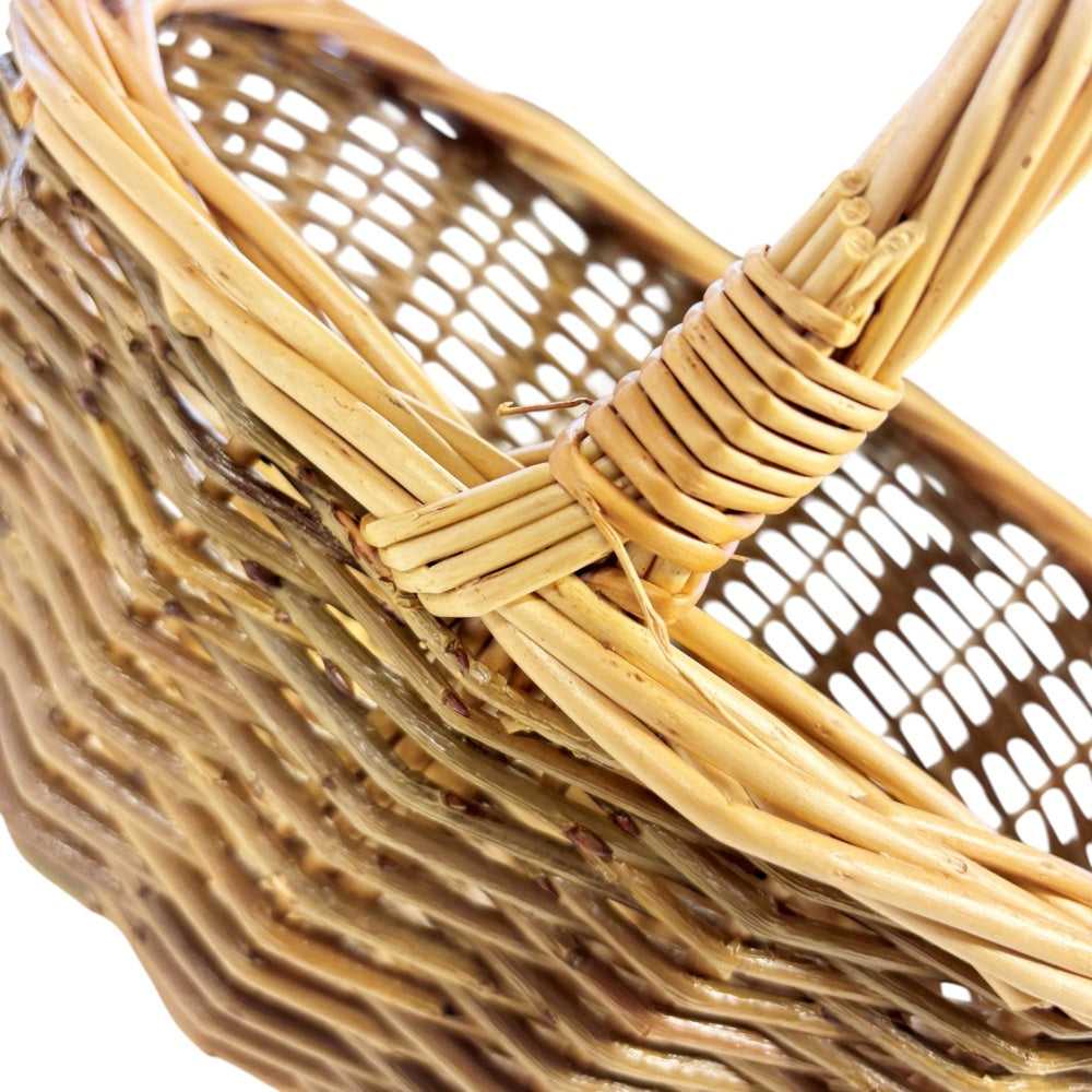 Large Green Willow Hollander Wicker Shopping Basket
